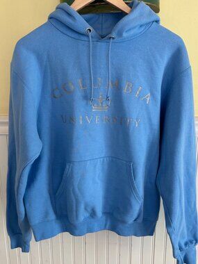 Columbia University Champion Eco Authentic Blue Hoodie Sweatshirt Small